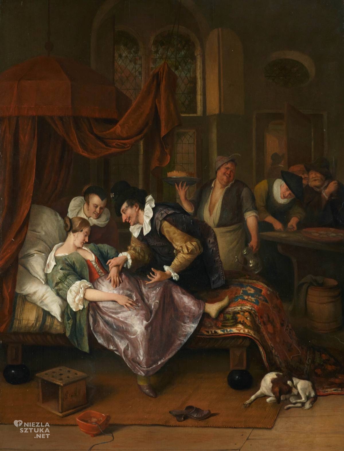 Jan Steen, Wizyta lekarska, malarstwo niderlandzkie, ciąża w sztuce, niezła sztuka