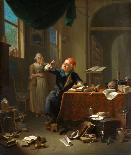 Justus Juncker, Alchemik w pracowni, sztuka holenderska, malarstwo holenderskie, ciąża w sztuce, niezła sztuka
