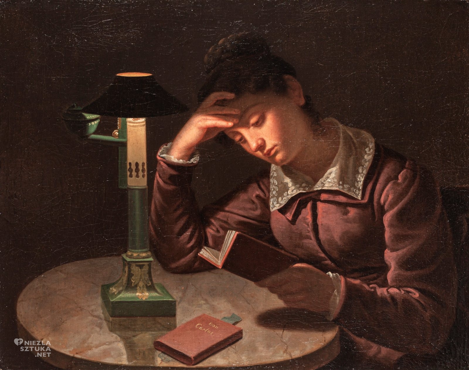 Karol Schweikart, Portret Wilhelminy Skibińskiej, sztuk austriacka, portret kobiecy, niezła sztuka
