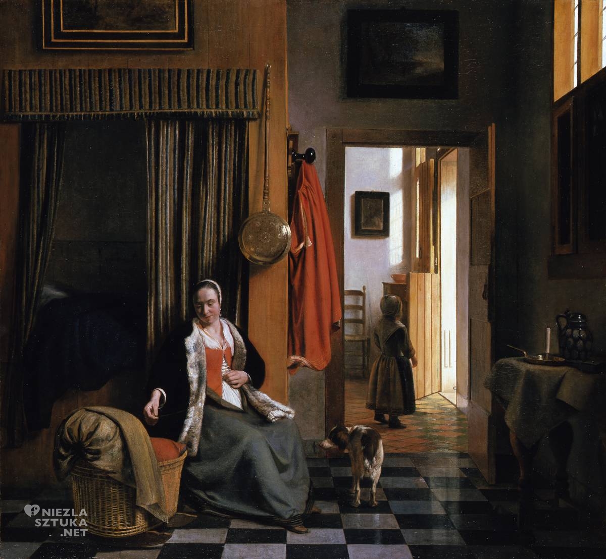 Pieter de Hooch, Matka, sztuka niderlandzka, malarstwo niderlandzkie, ciąża w sztuce, niezła sztuka