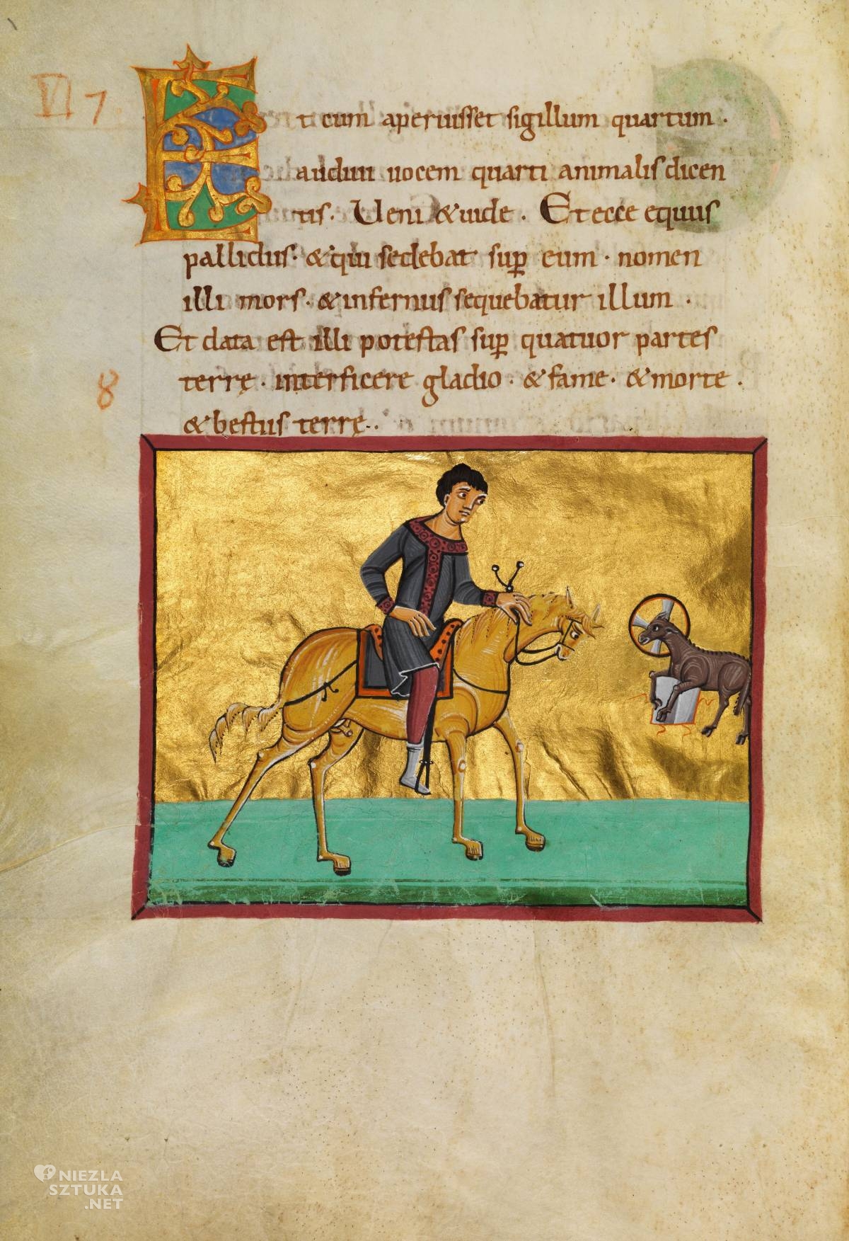 Czterej Jeźdźcy Apokalipsy, Apokalipsa Bamberska, miniatury, miniatura, ilustracje sakralne, ilustracja sakralna, niezła sztuka