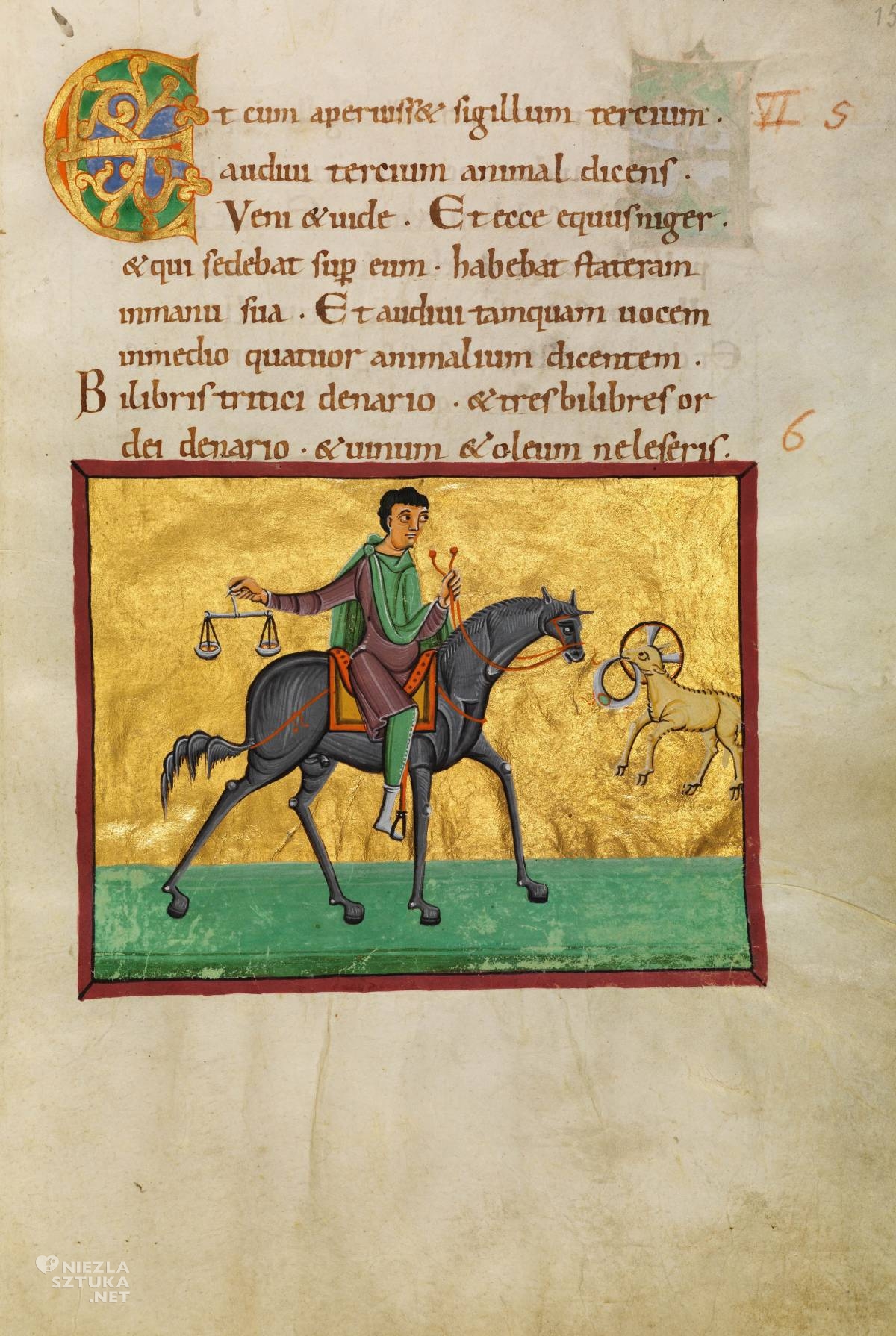 Czterej Jeźdźcy Apokalipsy, Apokalipsa Bamberska, miniatury, miniatura, ilustracje sakralne, niezła sztuka