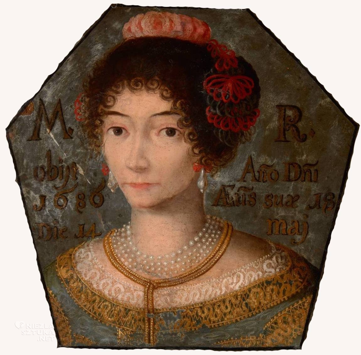 Portret trumienny młodej kobiety, portrety trumienne, sztuka funeralna, niezła sztuka