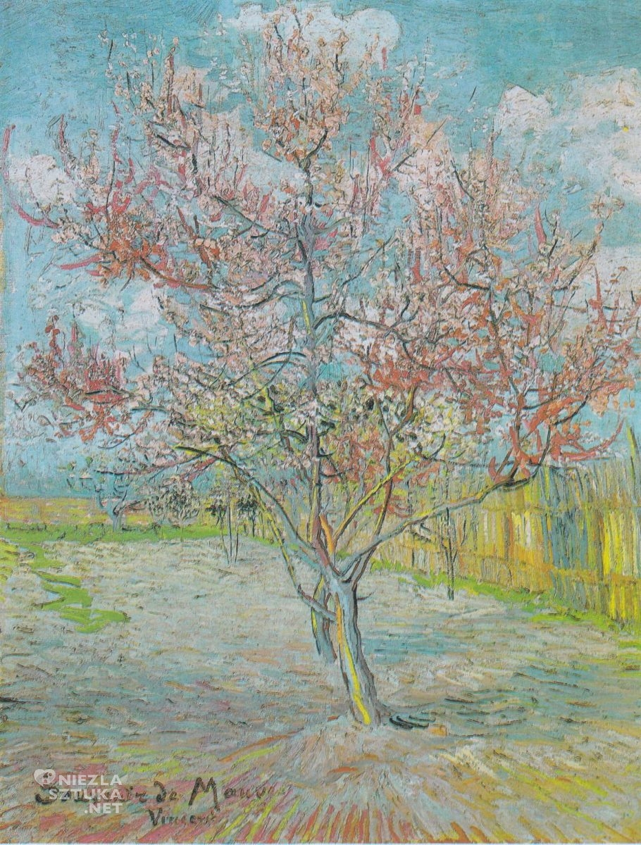 Vincent van Gogh, Różowe drzewo brzoskwiniowe, Brzoskwinia w rozkwicie, wiosna, Niezła Sztuka