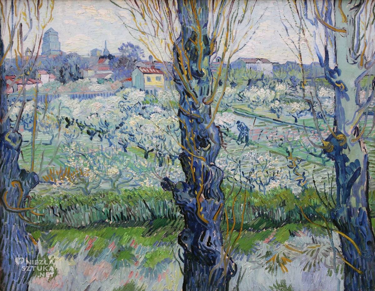Vincent van Gogh, W Kwitnących sadach, Widok na Arles, wiosna, Niezła Sztuka