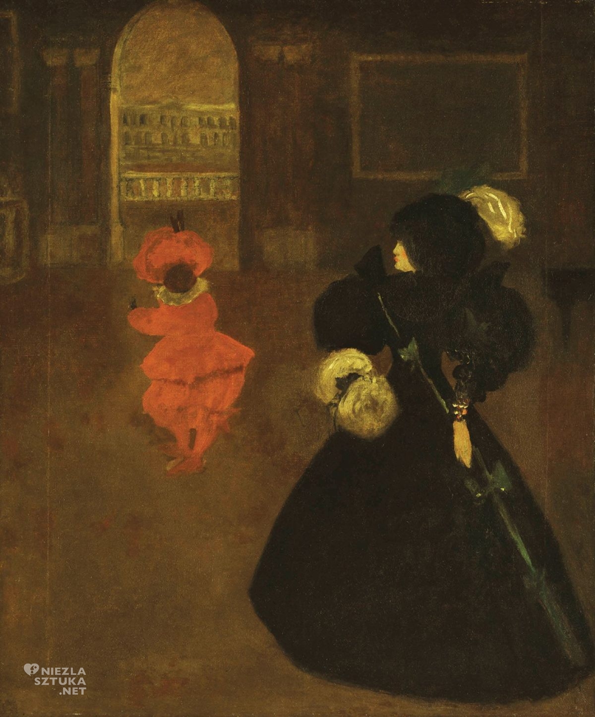 Aubrey Beardsley, Caprice, olej, płótno, sztuka brytyjska, sztuka angielska, niezła sztuka