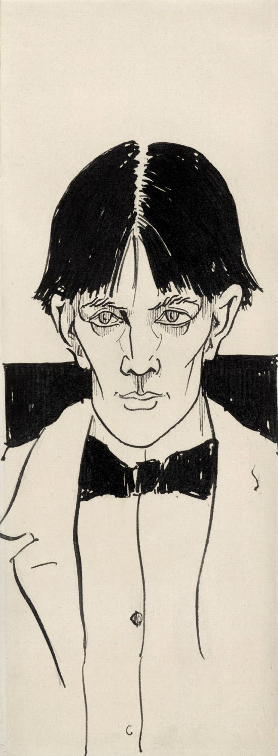 Aubrey Beardsley, Autoportret, tusz, papier, sztuka brytyjska, sztuka angielska, niezła sztuka