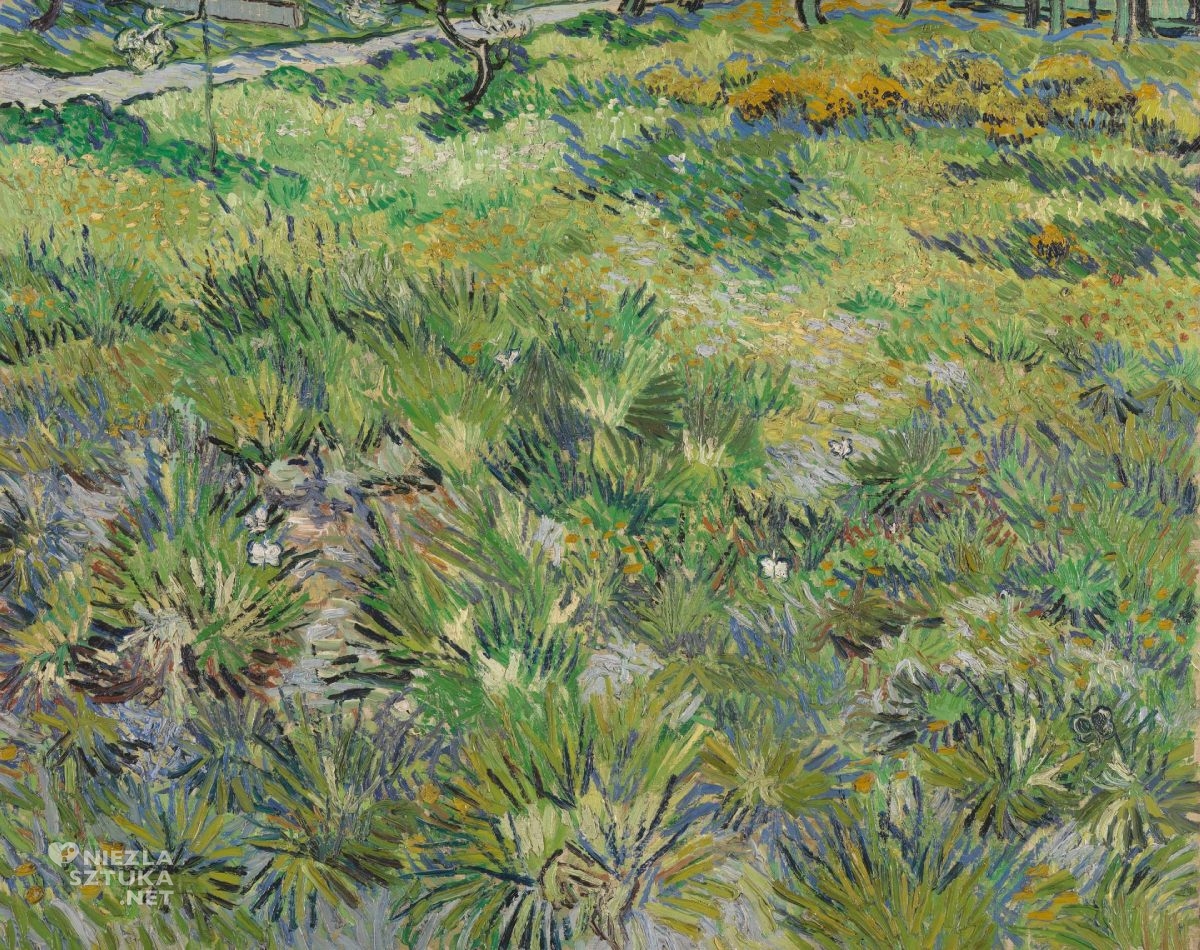 Vincent van Gogh, Długa trawa z motylami, wiosna, łąka, National Gallery, Londyn, Niezła Sztuka