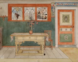 Carl Larsson, Lilla Hyttnäs. Jadalnia, Carl i Karin Larssonon, sztuka skandynawska, niezła sztuka