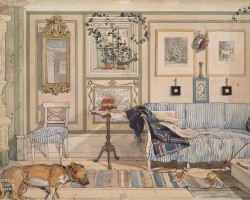 Carl Larsson, Przytulny kącik, Lilla Hyttnäs, sztuka szwedzka, sztuka północy, niezła sztuka