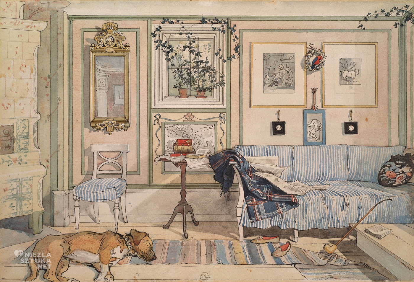 Carl Larsson, Przytulny kącik, Lilla Hyttnäs, sztuka szwedzka, sztuka północy, niezła sztuka
