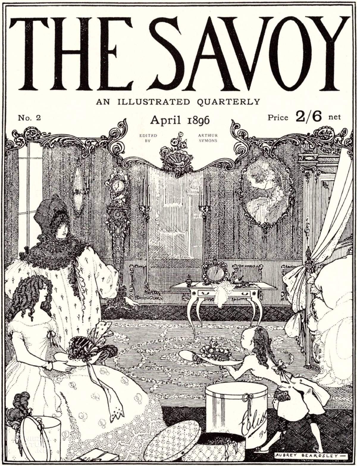Aubrey Beardsley, The Savoy, okładka czasopisma, sztuka brytyjska, sztuka angielska, niezła sztuka