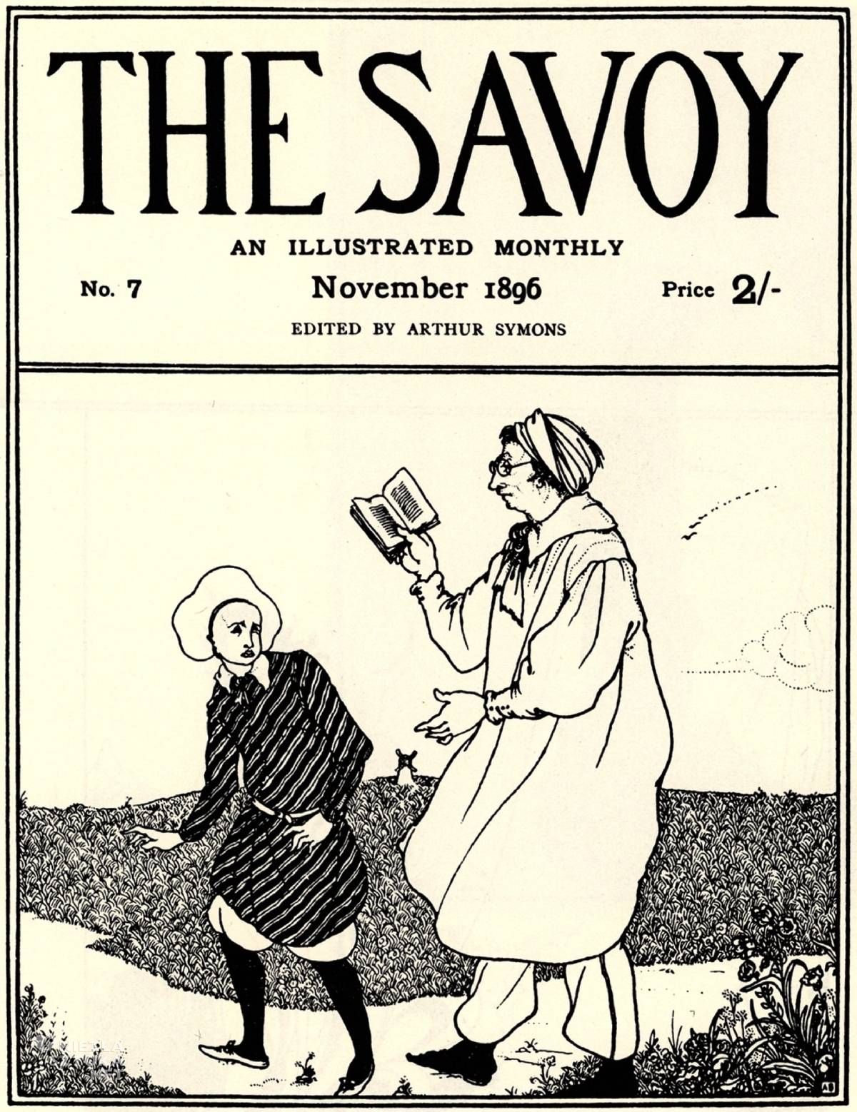 Aubrey Beardsley, The Savoy, okładka czasopisma, sztuka brytyjska, sztuka angielska, niezła sztuka