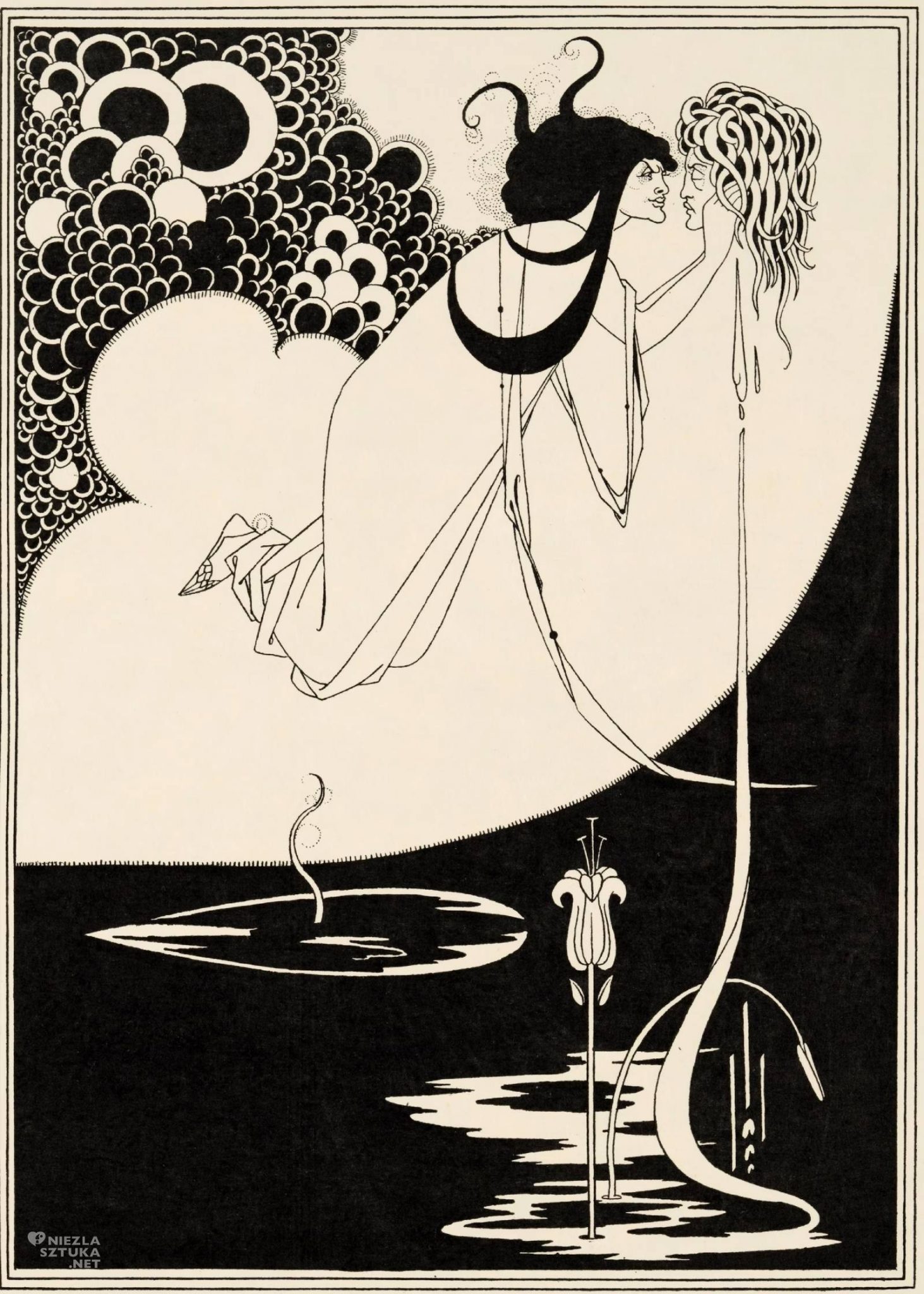 Aubrey Beardsley, The Climax, ilustracja do Salome, Oscar Wilde, sztuka brytyjska, sztuka angielska, niezła sztuka