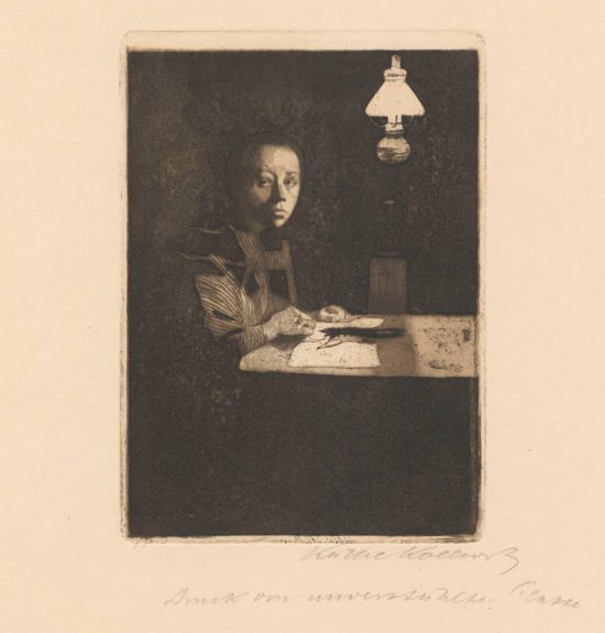 Käthe Kollwitz, Autoportret przy stole, kobiety w sztuce, sztuka niemiecka, niezła sztuka