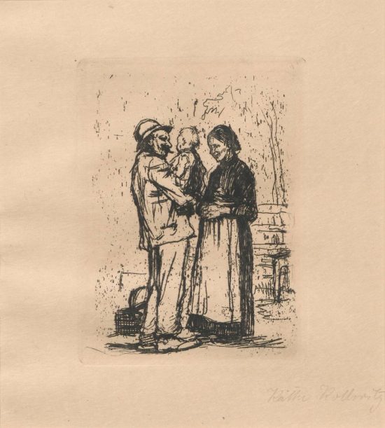 Käthe Kollwitz, Powitanie, akwaforta, kobiety w sztuce, sztuka niemiecka, niezła sztuka