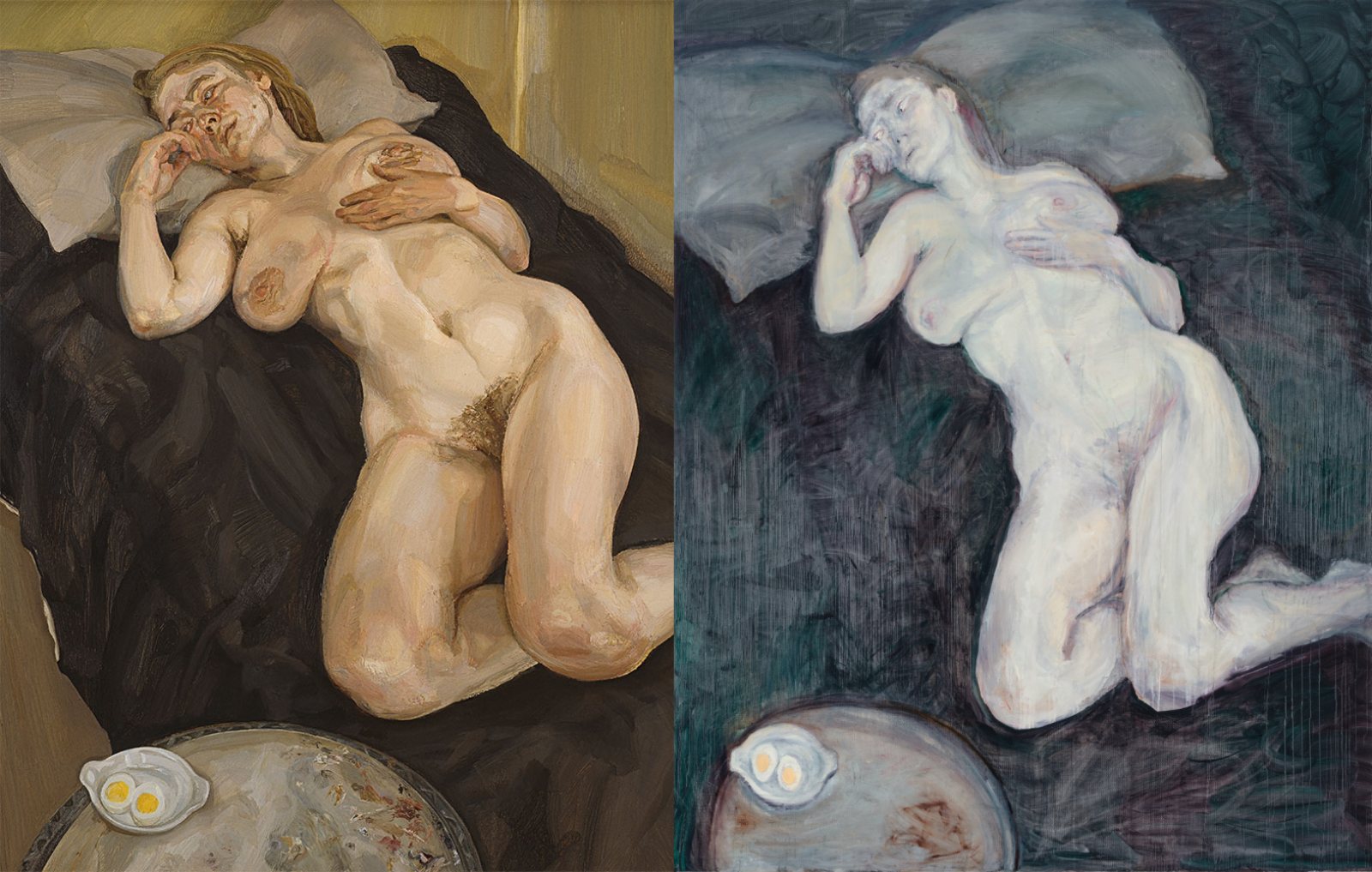 Lucian Freud, Naga dziewczyna z jajkiem, Celia Paul, Duch dziewczynki z jajkiem, sztuka brytyjska, kobiety w sztuce, sztuka współczesna, niezła sztuka