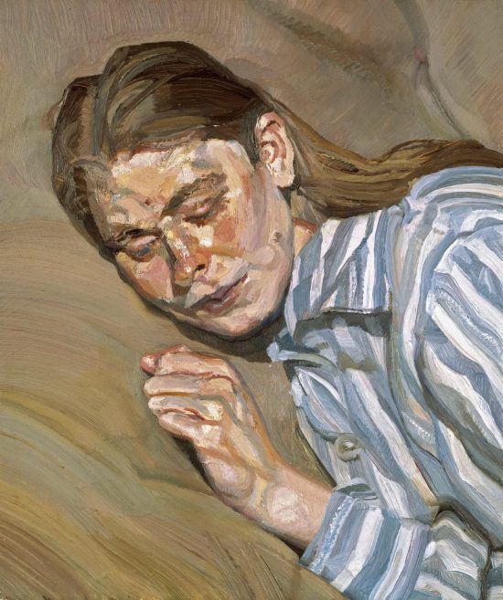 Lucian Freud, Dziewczyna w pasiastej piżamie, Celia Paul, sztuka brytyjska, niezła sztuka