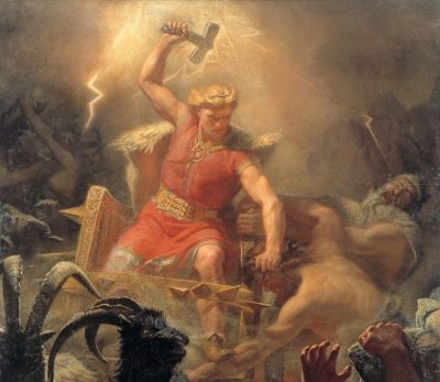 Mårten Eskil Winge, Thor walczący z gigantami, mitologia nordycka, sztuka północy, sztuka nordycka, niezła sztuka