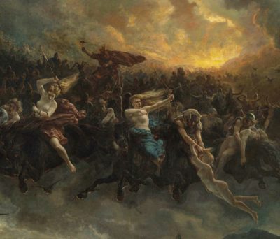 Peter Nicolai Arbo, Dziki gon, mitologia nordycka, Odyn, sztuka północy, sztuka nordycka, niezła sztuka