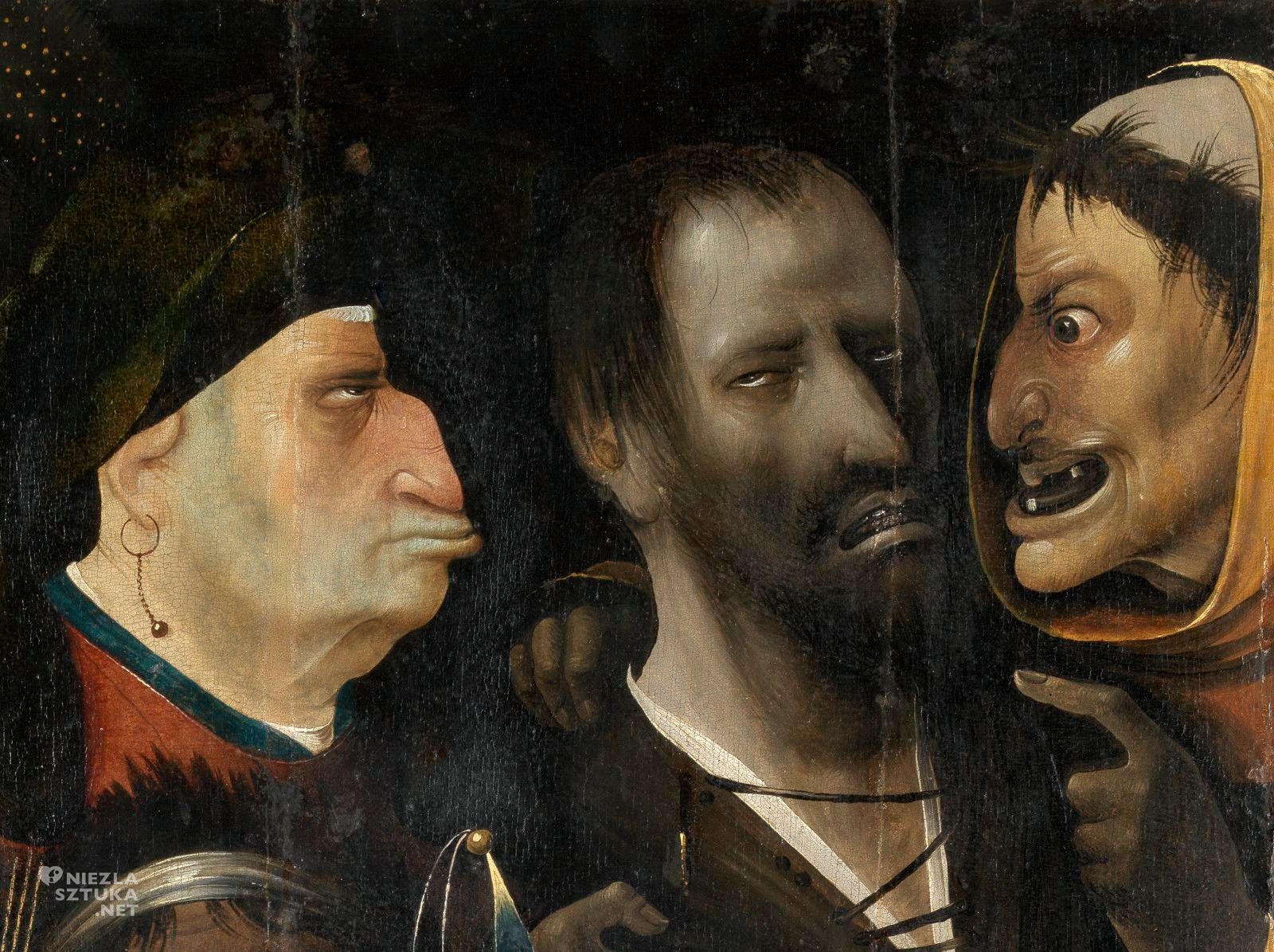 Hieronim Bosch, warsztat Hieronima Boscha, Niesienie krzyża, Chrystus dźwigający krzyż, sztuka niderlandzka, sztuka religijna, motywy religijne, niezła sztuka