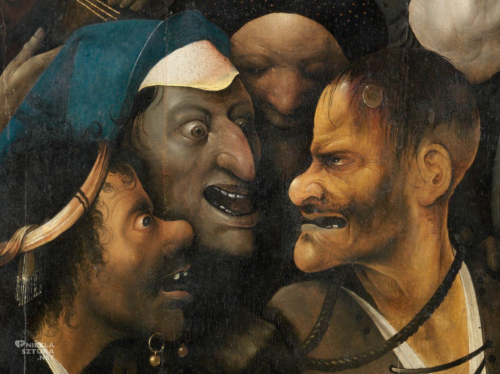 Hieronim Bosch, warsztat Hieronima Boscha, Niesienie krzyża, Chrystus dźwigający krzyż, sztuka niderlandzka, sztuka religijna, motywy religijne, niezła sztuka