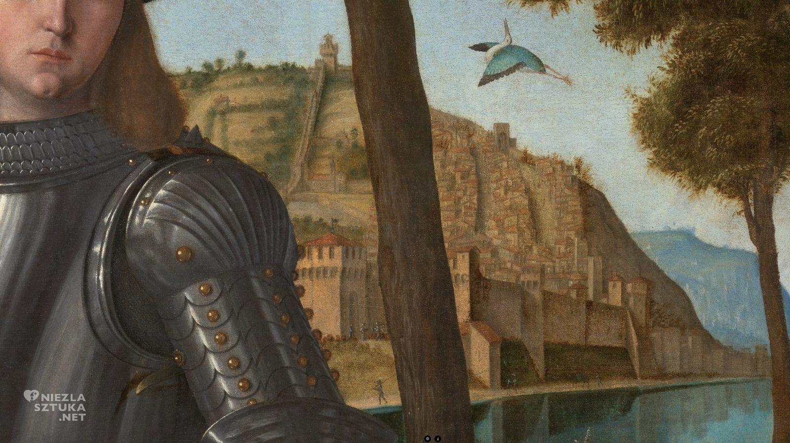 Vittore Carpaccio, Młody rycerz w pejzażu, portret młodego rycerza, sztuka średniowieczna, sztuka włoska, niezła sztuka