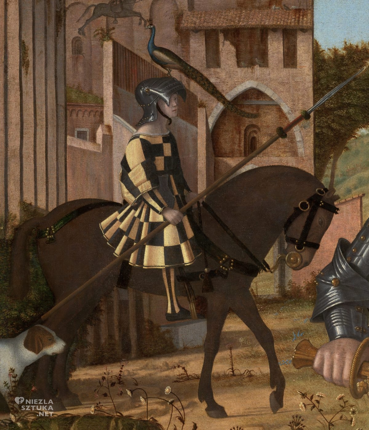 Vittore Carpaccio, Młody rycerz w pejzażu, portret młodego rycerza, sztuka średniowieczna, sztuka włoska, niezła sztuka