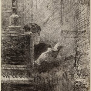 Maria Baszkircewa, Baszkircew, Kobieta czytająca przy fortepianie, szkic, rysunek, kobiety w sztuce, malarki, niezła sztuka