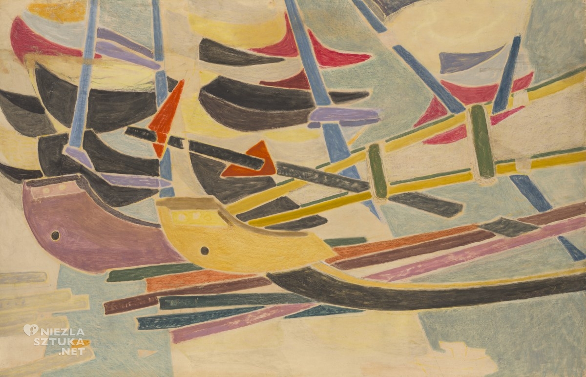 Maria Jarema, Kompozycja (kajaki), sztuka polska, malarstwo, Wawel, niezła sztuka