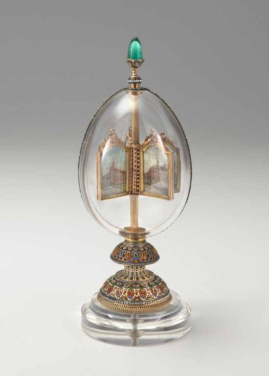 Michaił Pierchin, Faberge, Jajko z obrotowymi miniaturami, arcydzieła złotnicze, jubilerstwo, niezła sztuka
