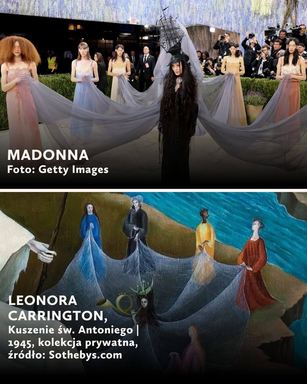 Madonna, Leonora Carrington, MET Gala 2026, stroje inspirowane sztuką, niezła sztuka