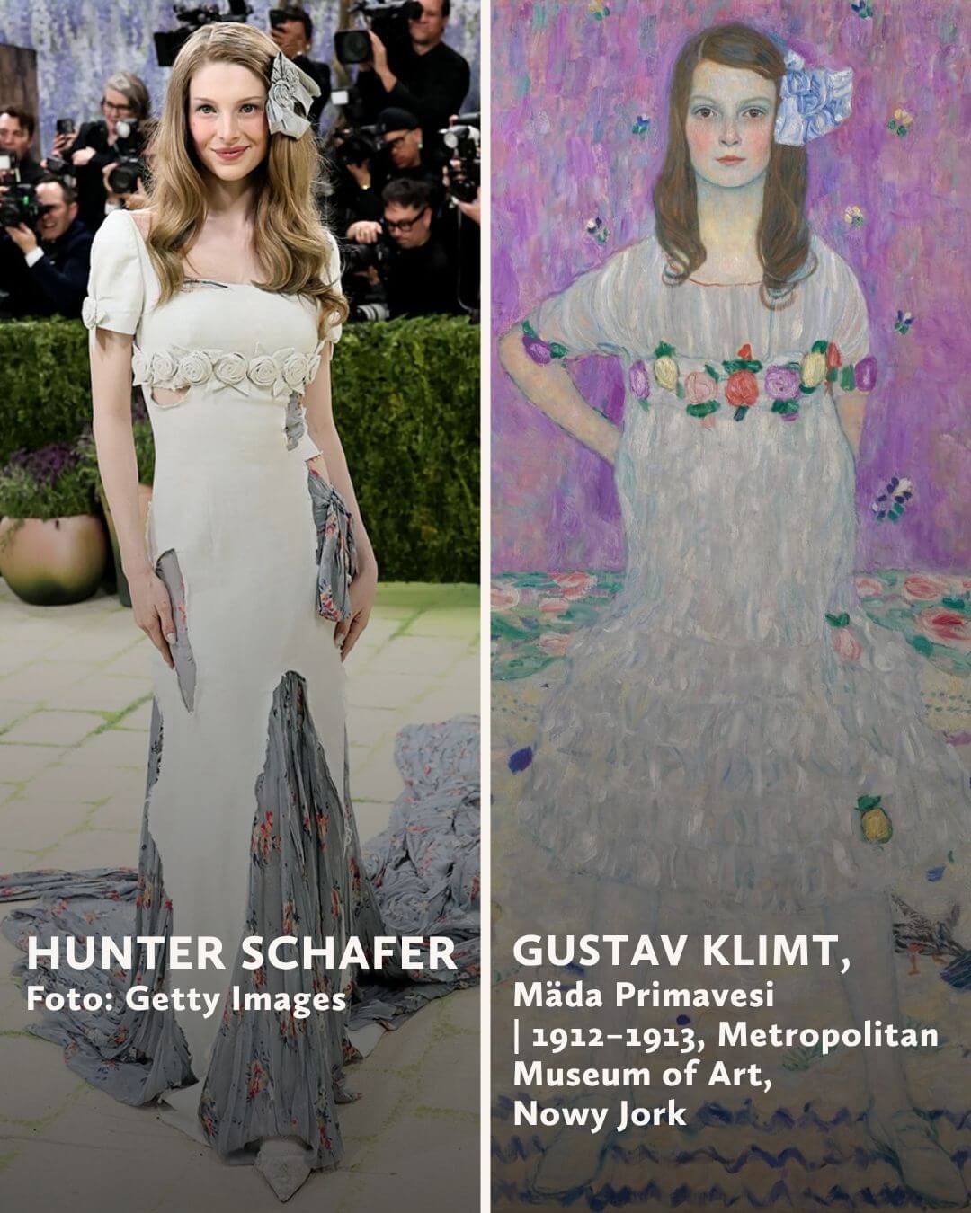 Hunter Schafer, Gustav Klimt, MET Gala 2026, stroje inspirowane sztuką, niezła sztuka
