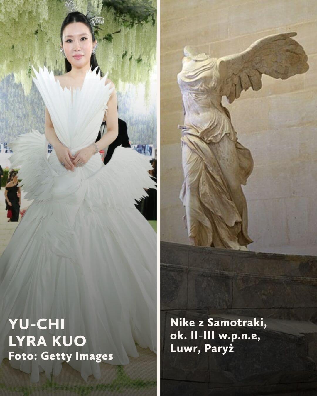 Yu-Chi Lyra Kuo, Nike z Samotraki, MET Gala 2026, stroje inspirowane sztuką, niezła sztuka