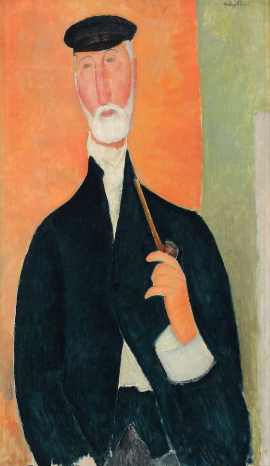 Amedeo Modigliani, Mężczyzna z fajką (Notariusz z Nicei), Homme a la pipe (Le Notaire de Nice), niezła sztuka
