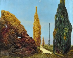Max Ernst, Drzewa samotne i drzewa małżeńskie, Solitary and Conjugal Trees, surrealizm, pejzaż, niezła sztuka
