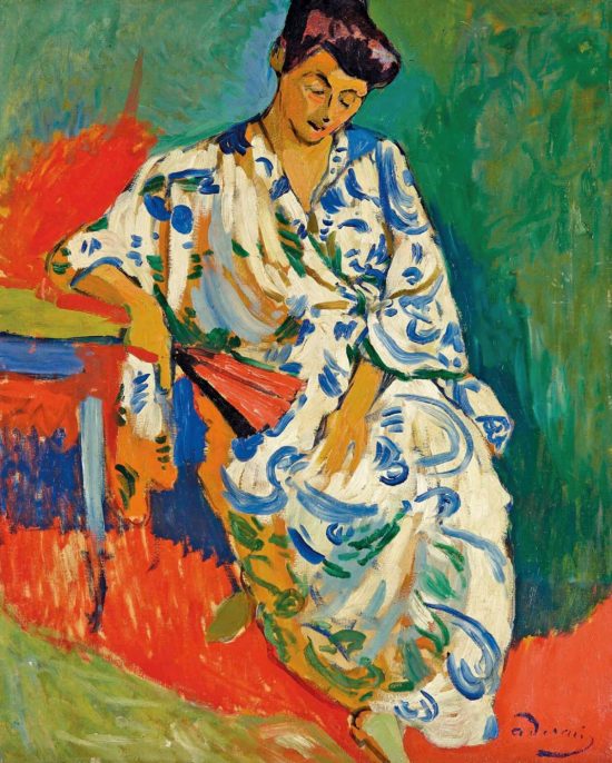 André Derain, Madame Matisse w kimonie, sztuka inspirowana japonią, kimono, portret kobiety, niezła sztuka