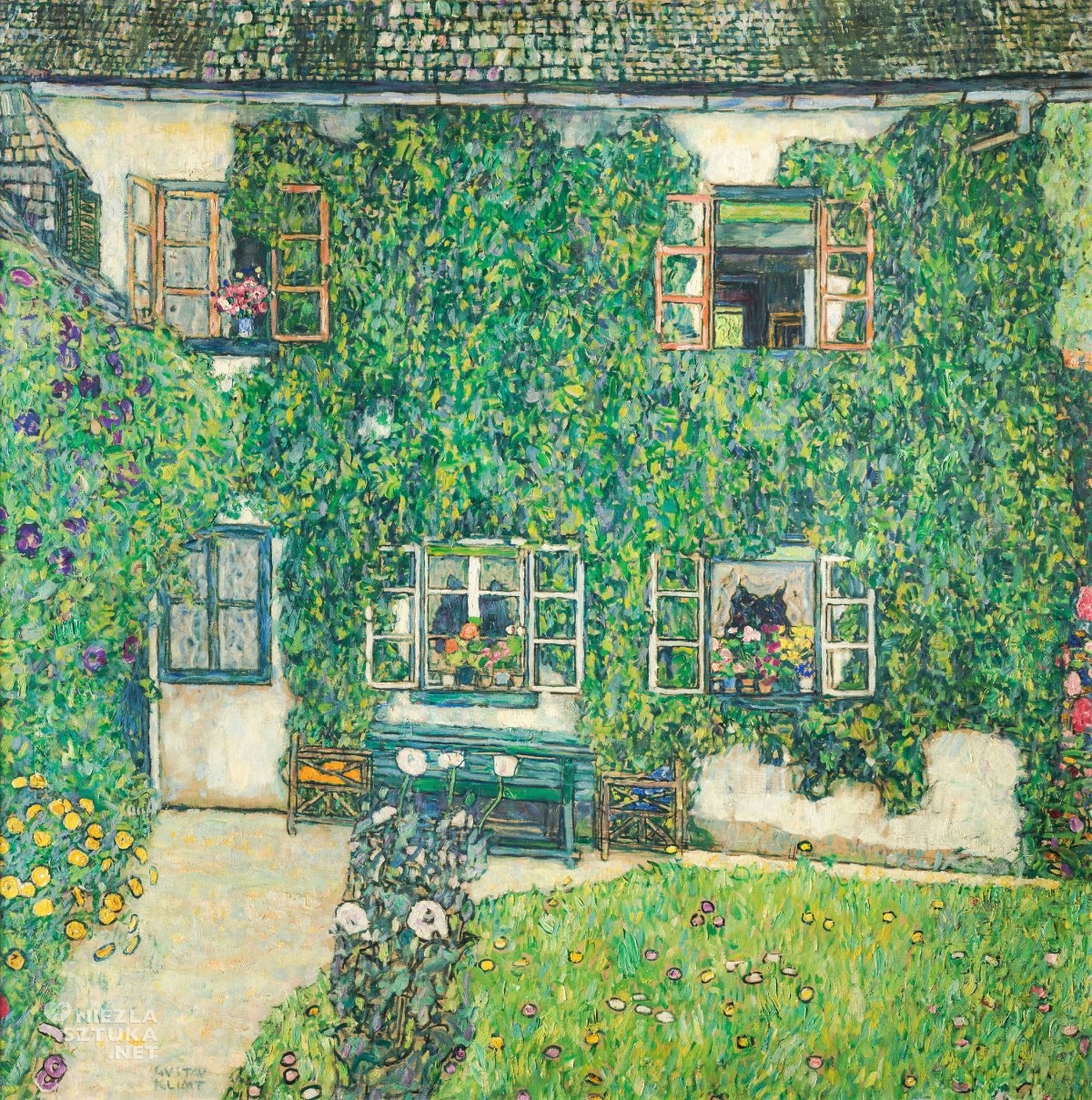 Gustav Klimt, Leśniczówka w Weissenbach II, secesja, sztuka austriacka, Niezła Sztuka