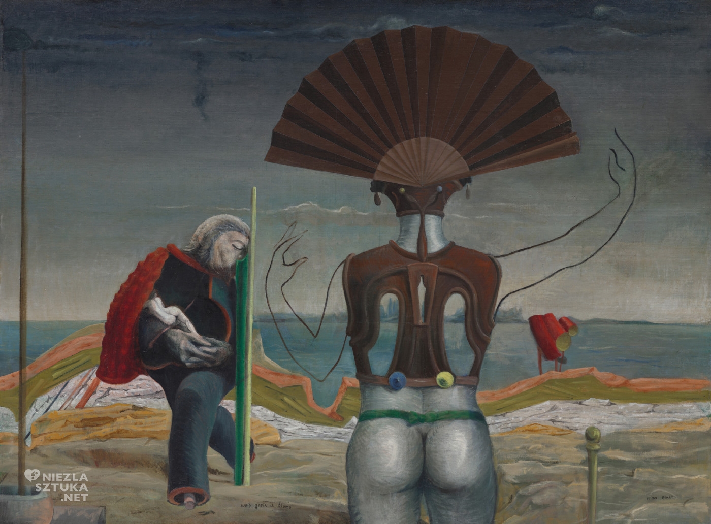 Max Ernst, Kobieta, starzec i kwiat, dadaizm, surrealizm, sztuka współczesna, Niezła Sztuka