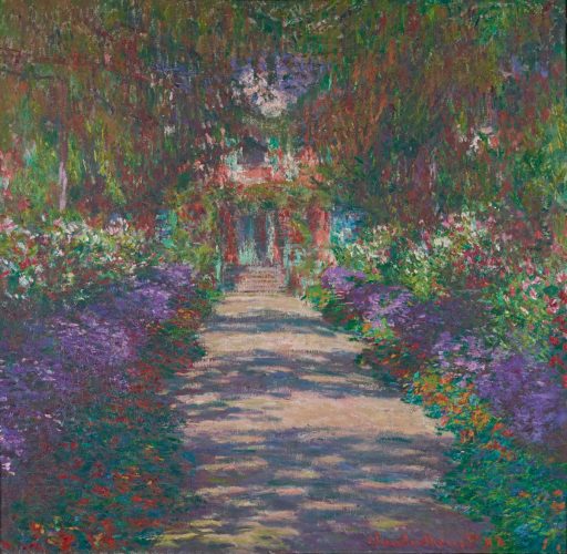 Claude Monet, Aleja w ogrodzie Moneta w Giverny, sztuka francuska, impresjonizm, niezła sztuka