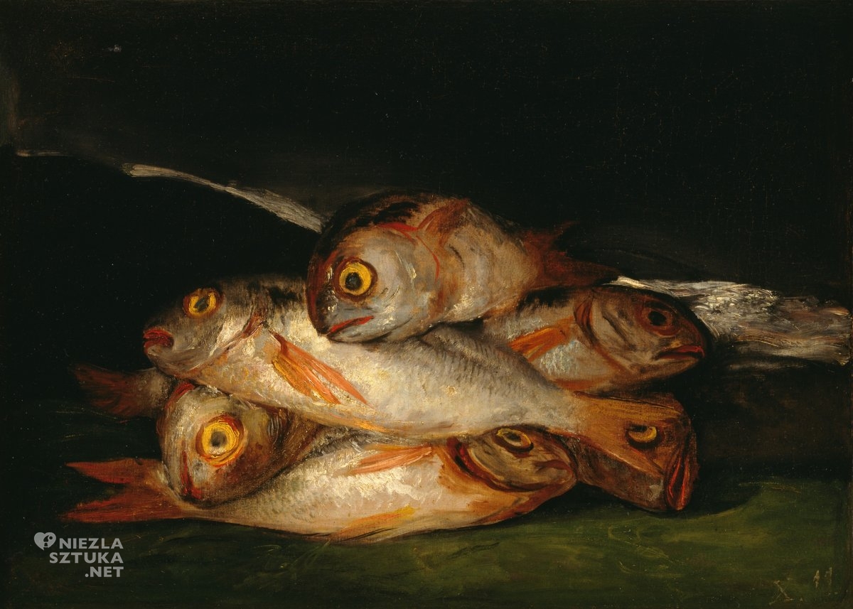 Francisco Goya, Martwa natura ze złotymi leszczami, sztuka hiszpańska, sztuka romantyczna, niezła sztuka