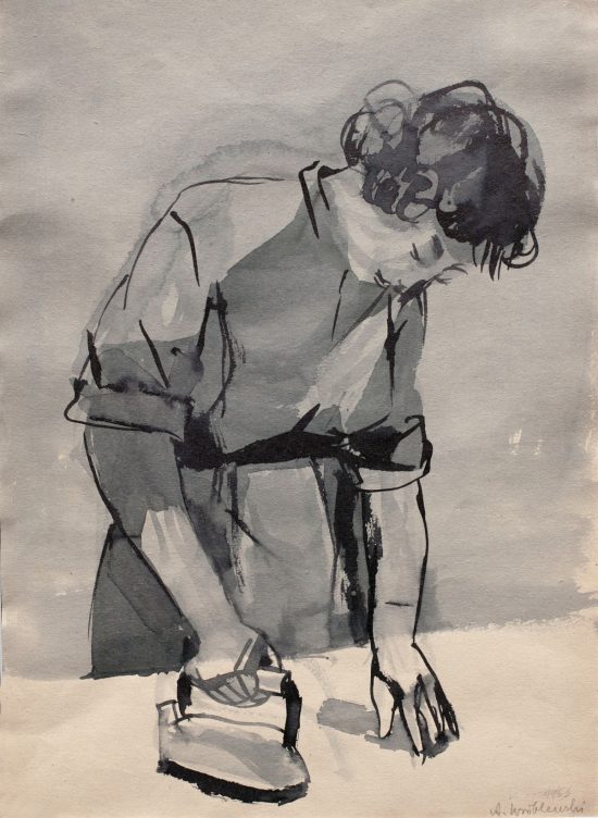 Andrzej Wróblewski, Teresa i Kitek, Kompozycja figuralna nr 548, sztuka polska, sztuka współczesna, niezła sztuka