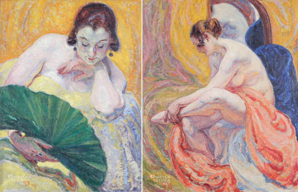 Małgorzata Łada-Maciągowa, Akt kobiecy, Studium kobiety z zielonym wachlarzem, pastel, papier, sztuka polska, kobiety w sztuce, kobieta artystka, Siedlce, niezła sztuka