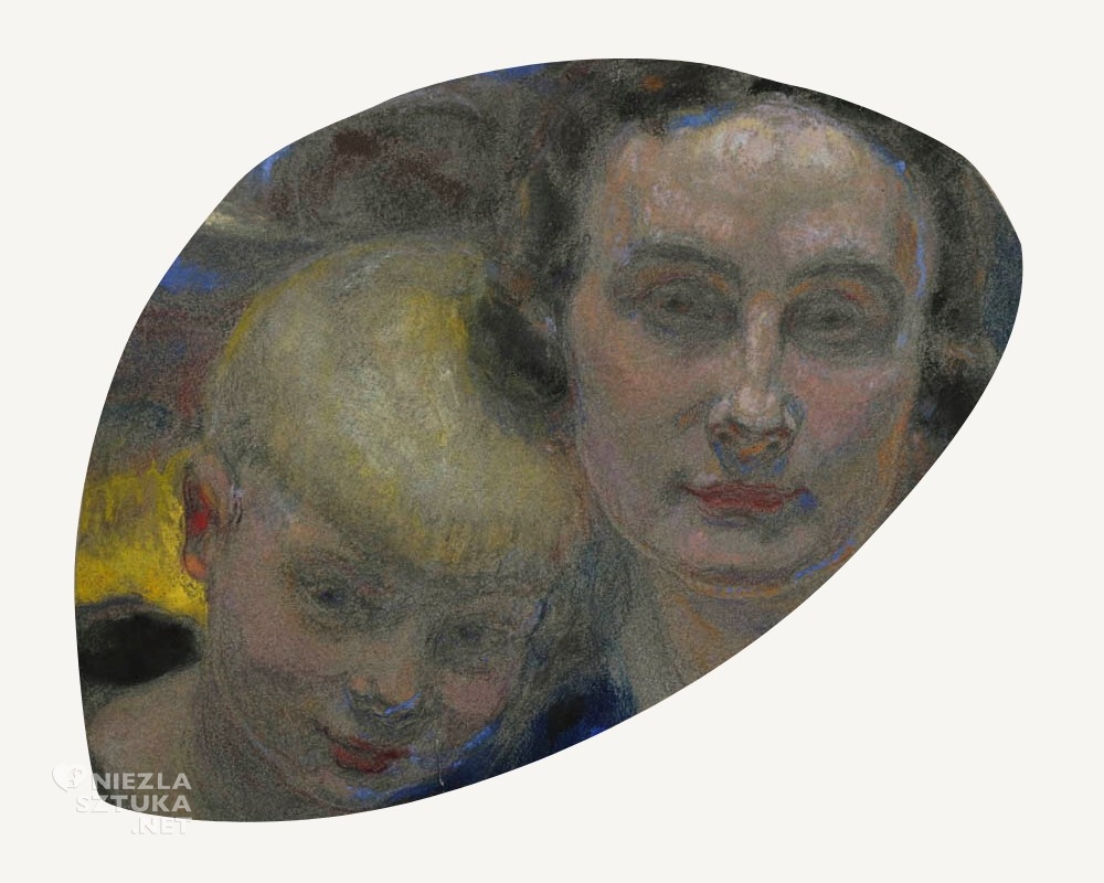 Małgorzata Łada-Maciągowa, Autoportret z synem, sztuka polska, kobiety w sztuce, kobieta artystka, niezła sztuka