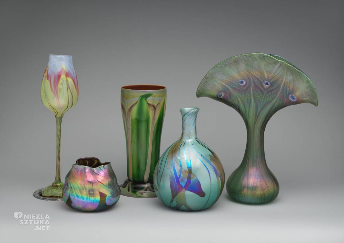 Wazy Louisine i Henry’ego Osborne’a Havemeyerów, Louis Comfort Tiffany, design, szkło, Niezła Sztuka