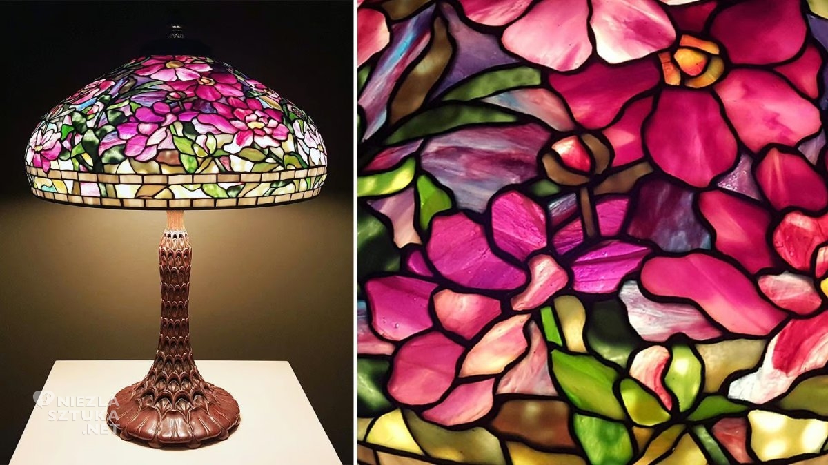 Lampa z motywem piwonii, Louis Comfort Tiffany,, Niezła Sztuka
